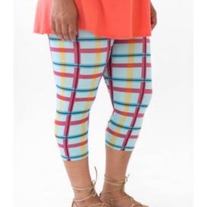 Multi-Color Lines Capris Leggings by A&D NWT